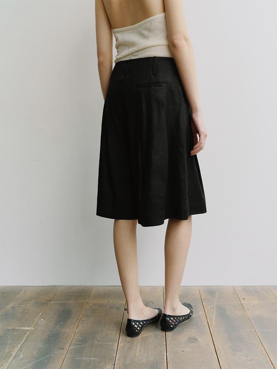 TIS WIDE BERMUDA TROUSERS_BLACK — vue 5