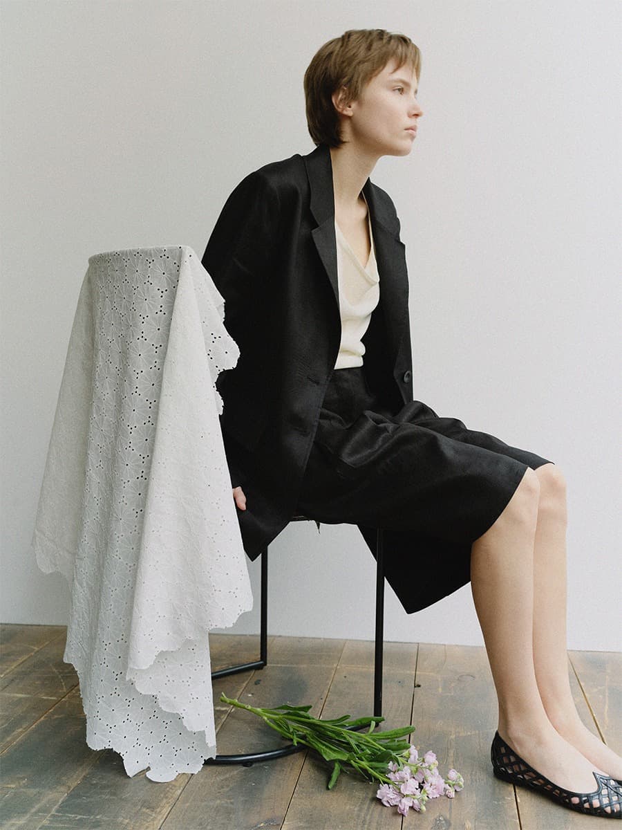 TIS WIDE BERMUDA TROUSERS_BLACK — vue 8