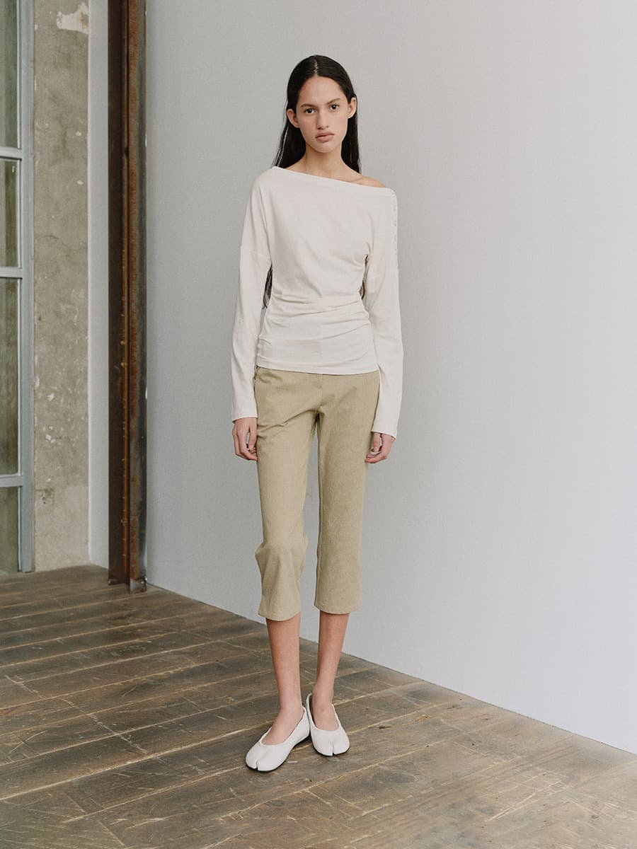 TIS CAPRI STRIPE PANTS_BEIGE — vue 2