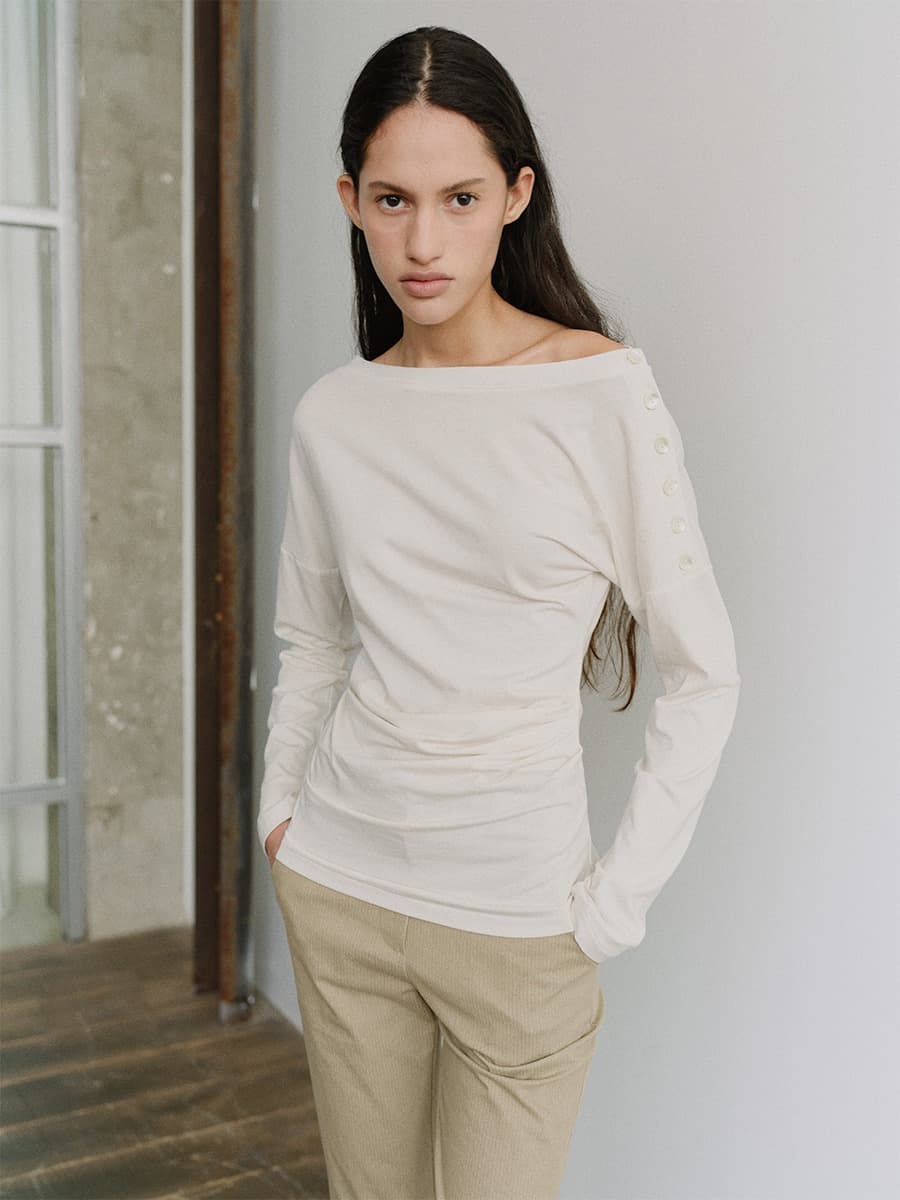 TIS CAPRI STRIPE PANTS_BEIGE — vue 4