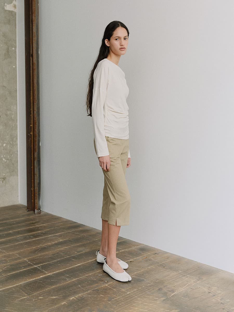 TIS CAPRI STRIPE PANTS_BEIGE — vue 5