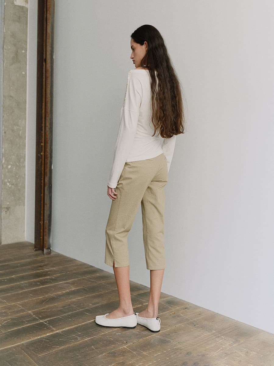 TIS CAPRI STRIPE PANTS_BEIGE — vue 8