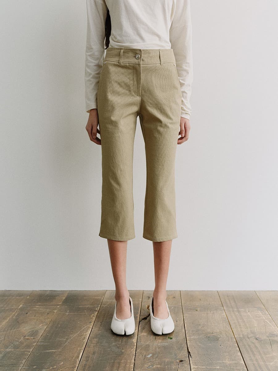 TIS CAPRI STRIPE PANTS_BEIGE — vue 1