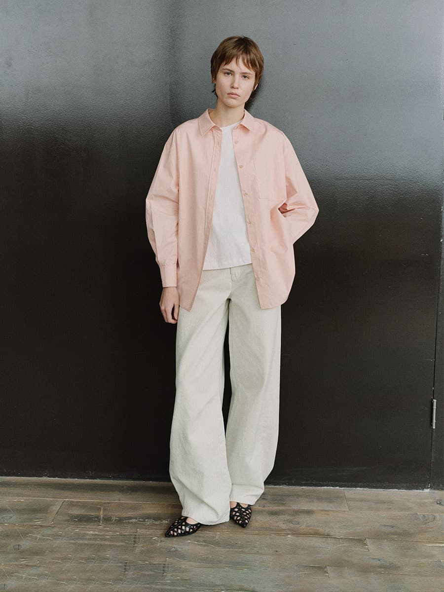 TIS CURVED COTTON PANTS_IVORY — vue 2