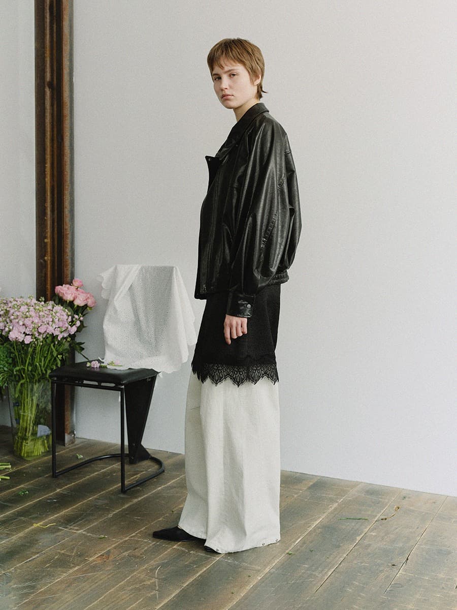 TIS CURVED COTTON PANTS_IVORY — vue 5