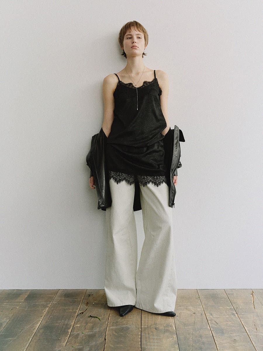 TIS CURVED COTTON PANTS_IVORY — vue 6