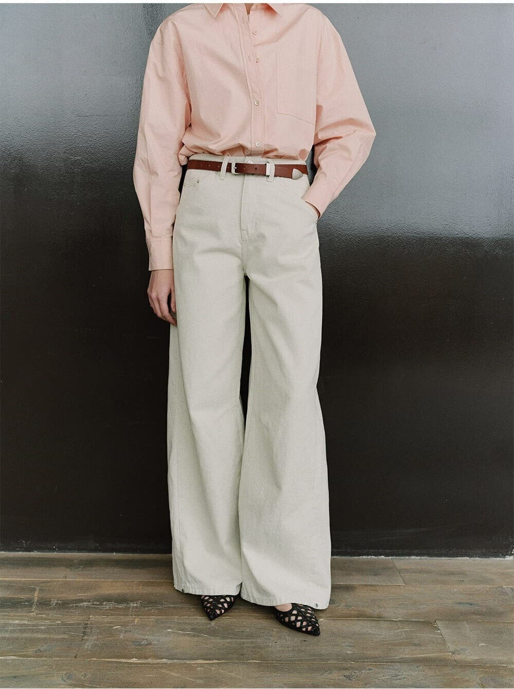 TIS CURVED COTTON PANTS_IVORY — vue 11