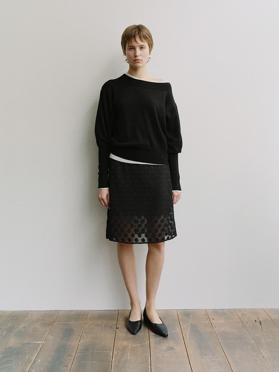 TIS DOT LAYERED SKIRT_BLACK — vue 2