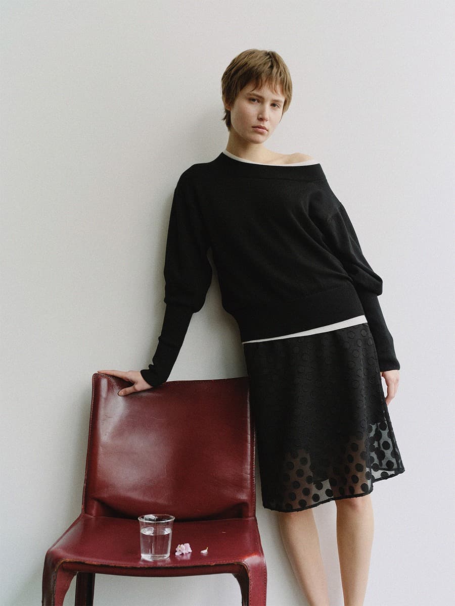 TIS DOT LAYERED SKIRT_BLACK — vue 4