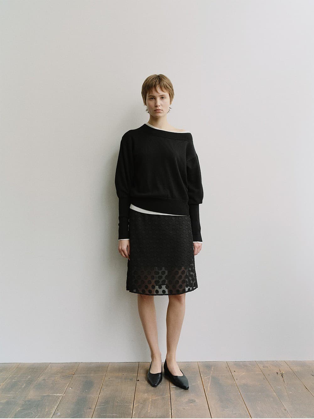TIS DOT LAYERED SKIRT_BLACK — vue 9