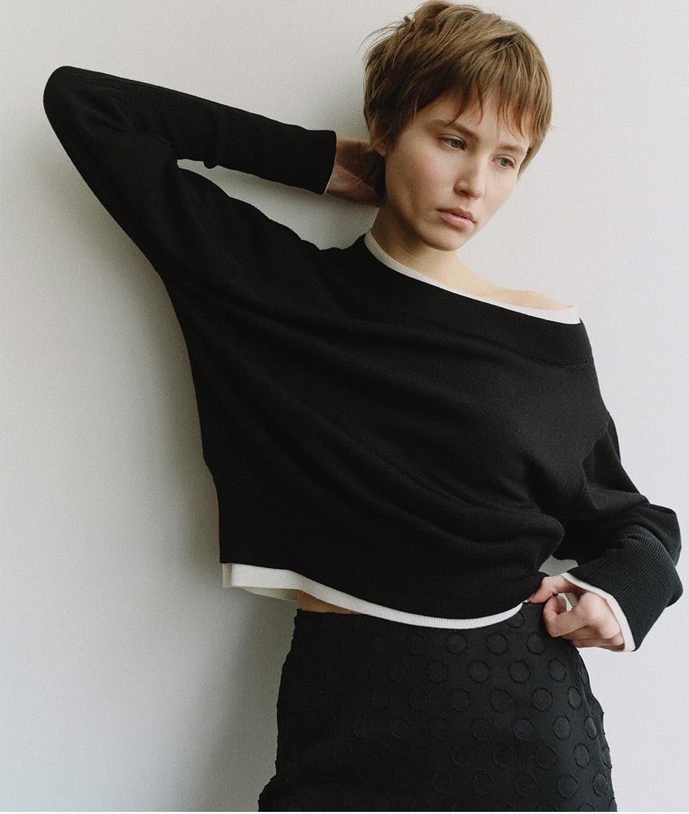 TIS DOT LAYERED SKIRT_BLACK — vue 11