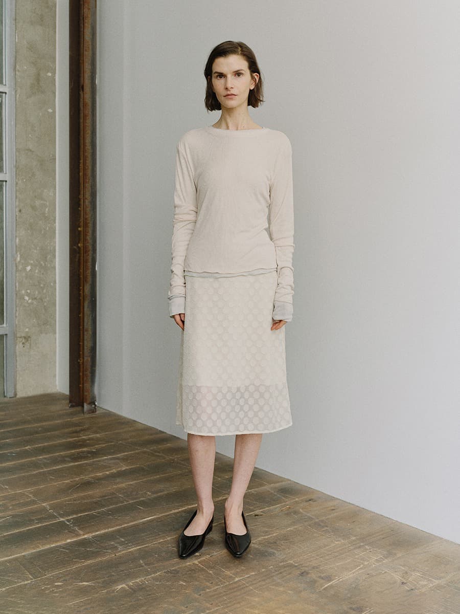 TIS DOT LAYERED SKIRT_IVORY — vue 2