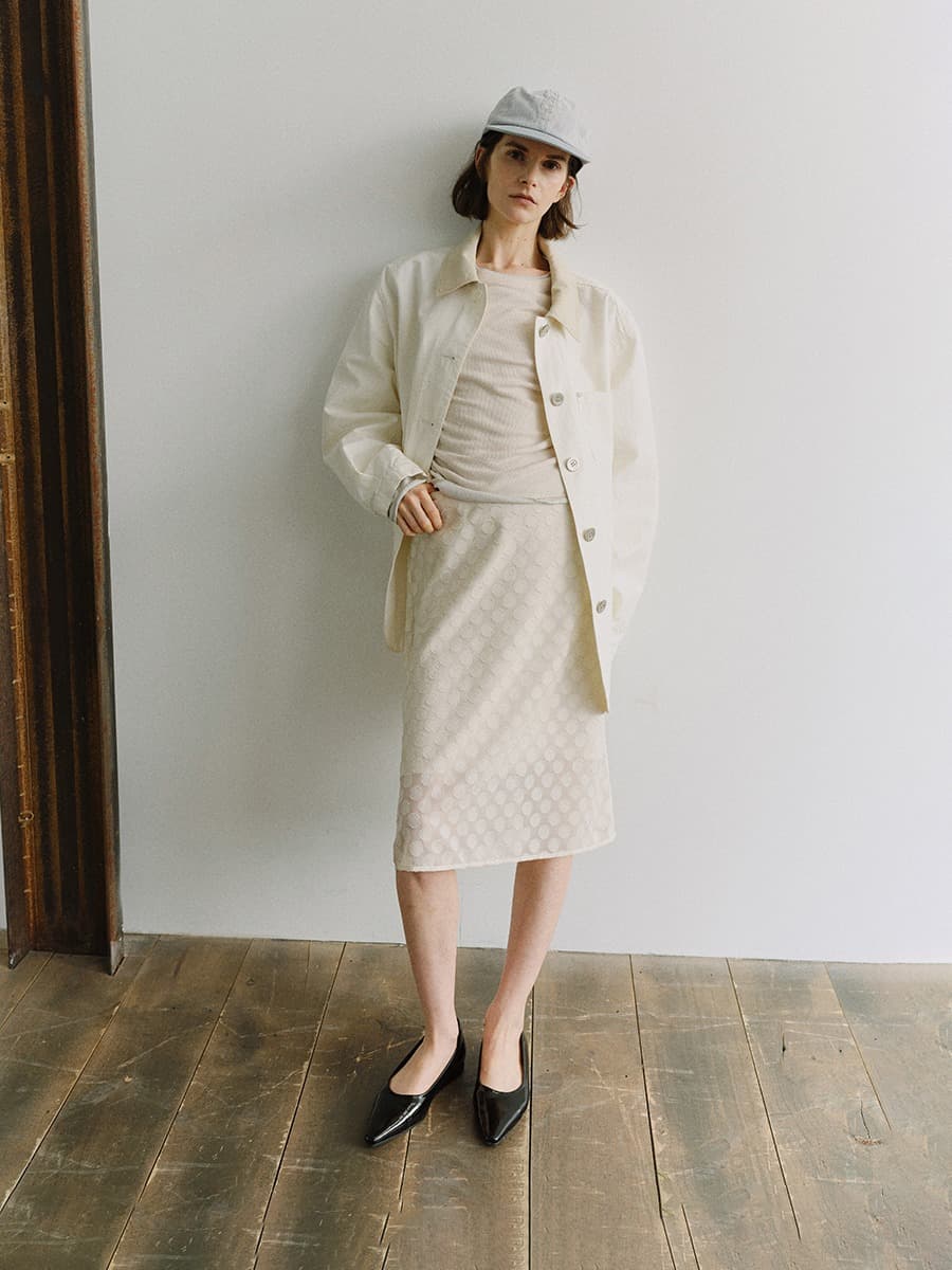 TIS DOT LAYERED SKIRT_IVORY — vue 7