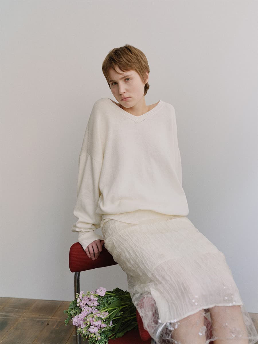 TIS LAYERED SPANGLE SKIRT_IVORY — vue 6