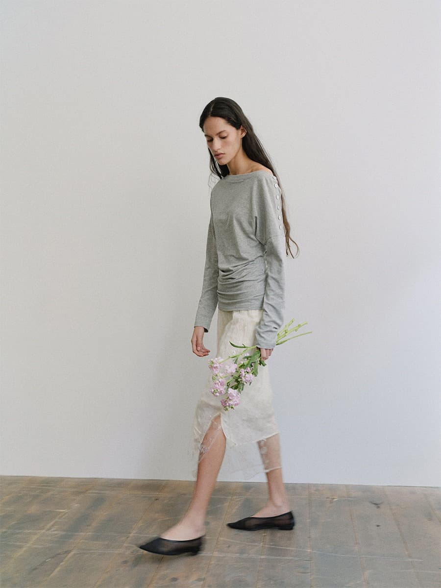 TIS LAYERED SPANGLE SKIRT_IVORY — vue 8