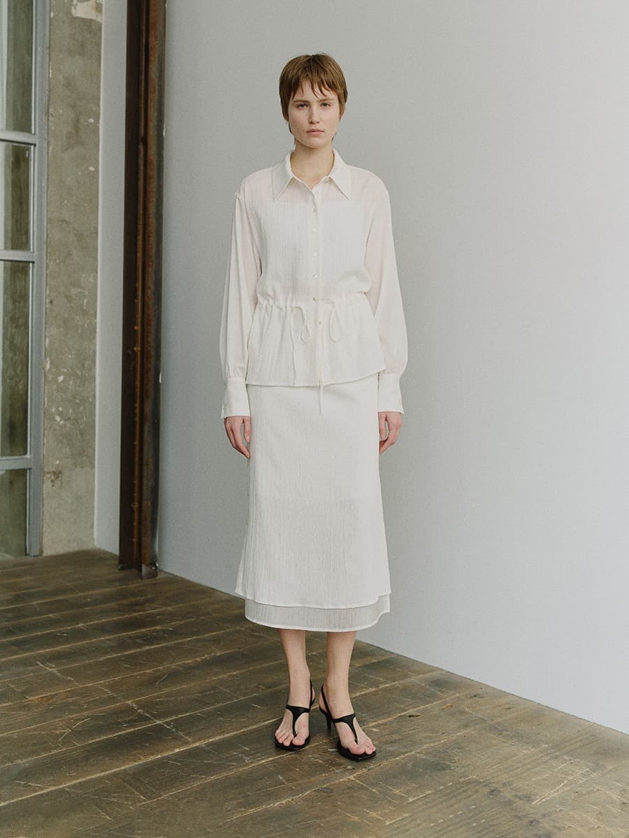 TIS SHEER LAYERED SIDE BUTTON SKIRT_WHITE — vue 2
