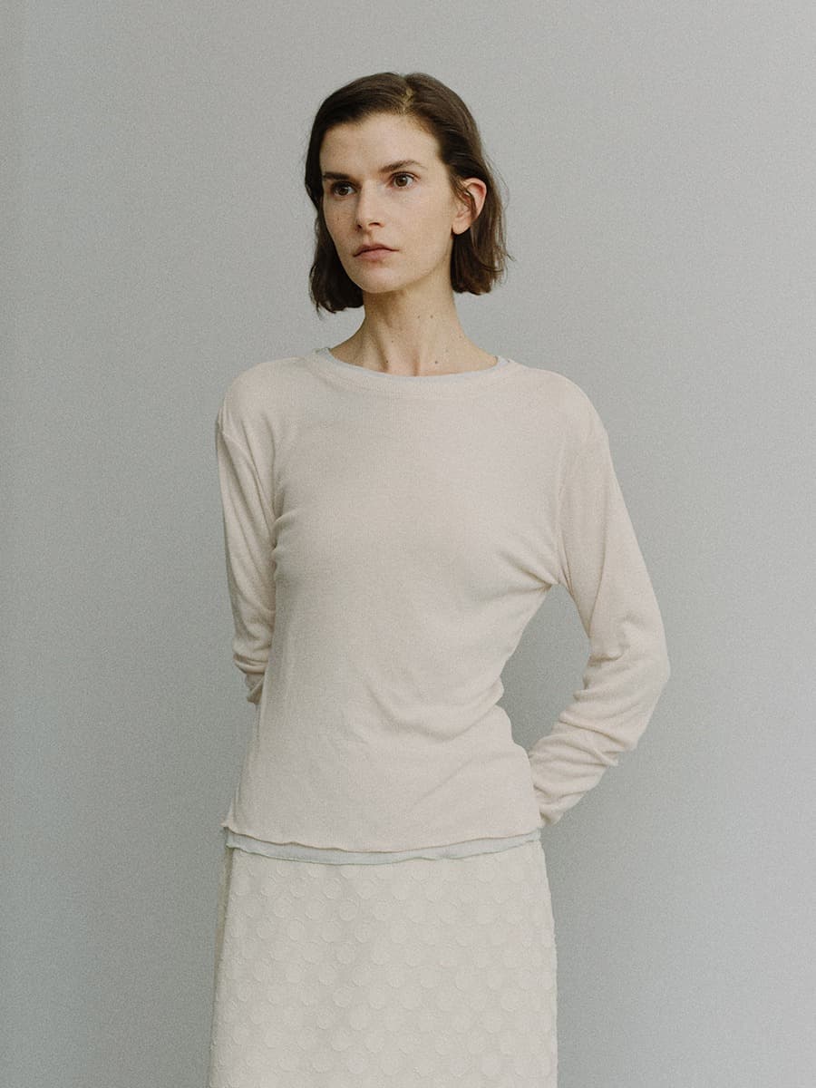 TIS RIB SLIM TOP_L-BEIGE — vue 4