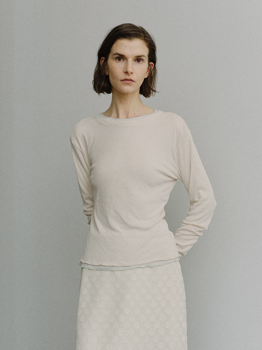 TIS RIB SLIM TOP_L-BEIGE — vue 5