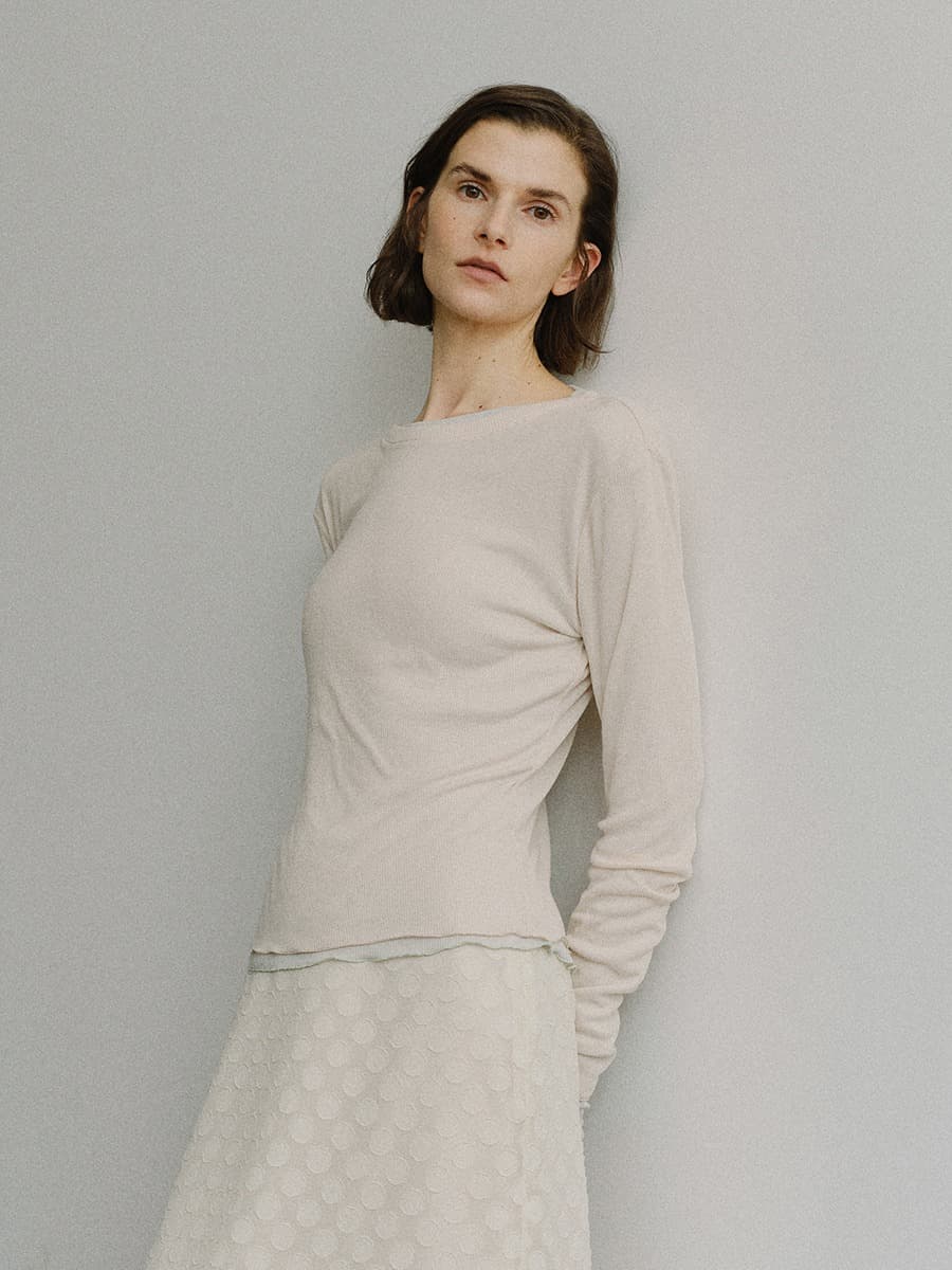 TIS RIB SLIM TOP_L-BEIGE — vue 7