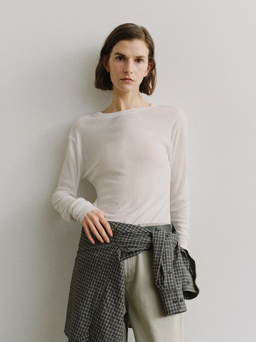 TIS RIB SLIM TOP_IVORY — vue 2
