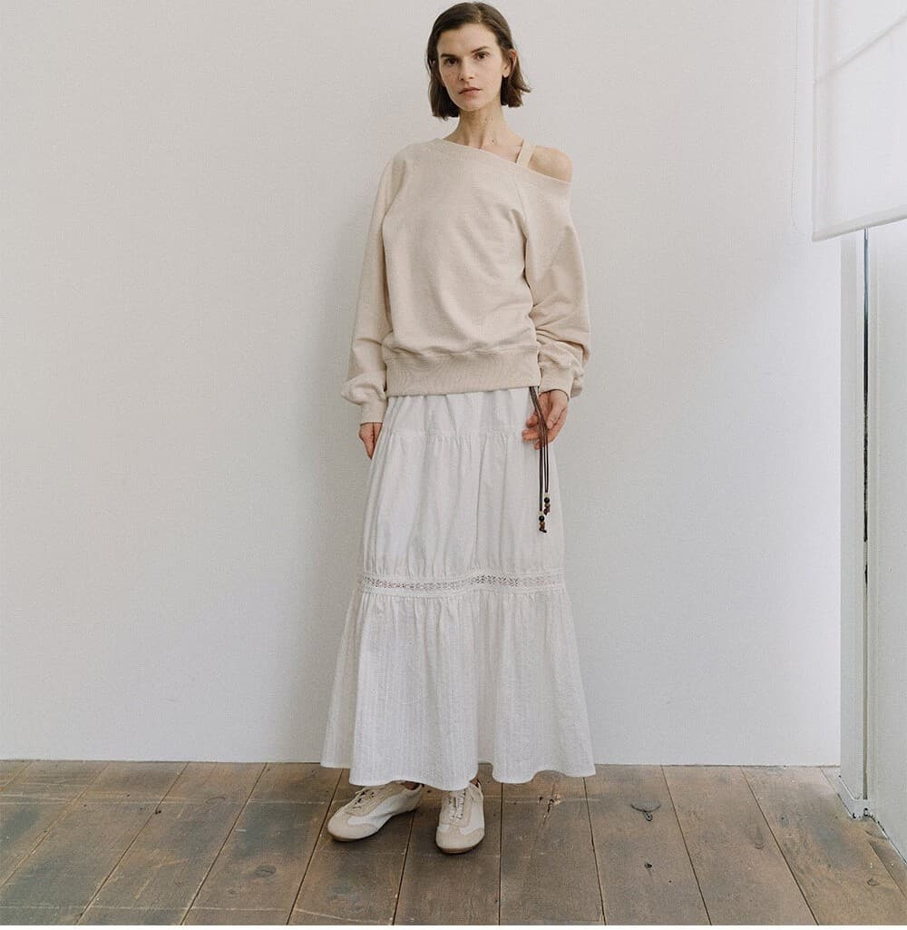 TIS PIGMENT OFF SHOULDER SWEATSHIRT SET_BEIGE & BEIGE — vue 10
