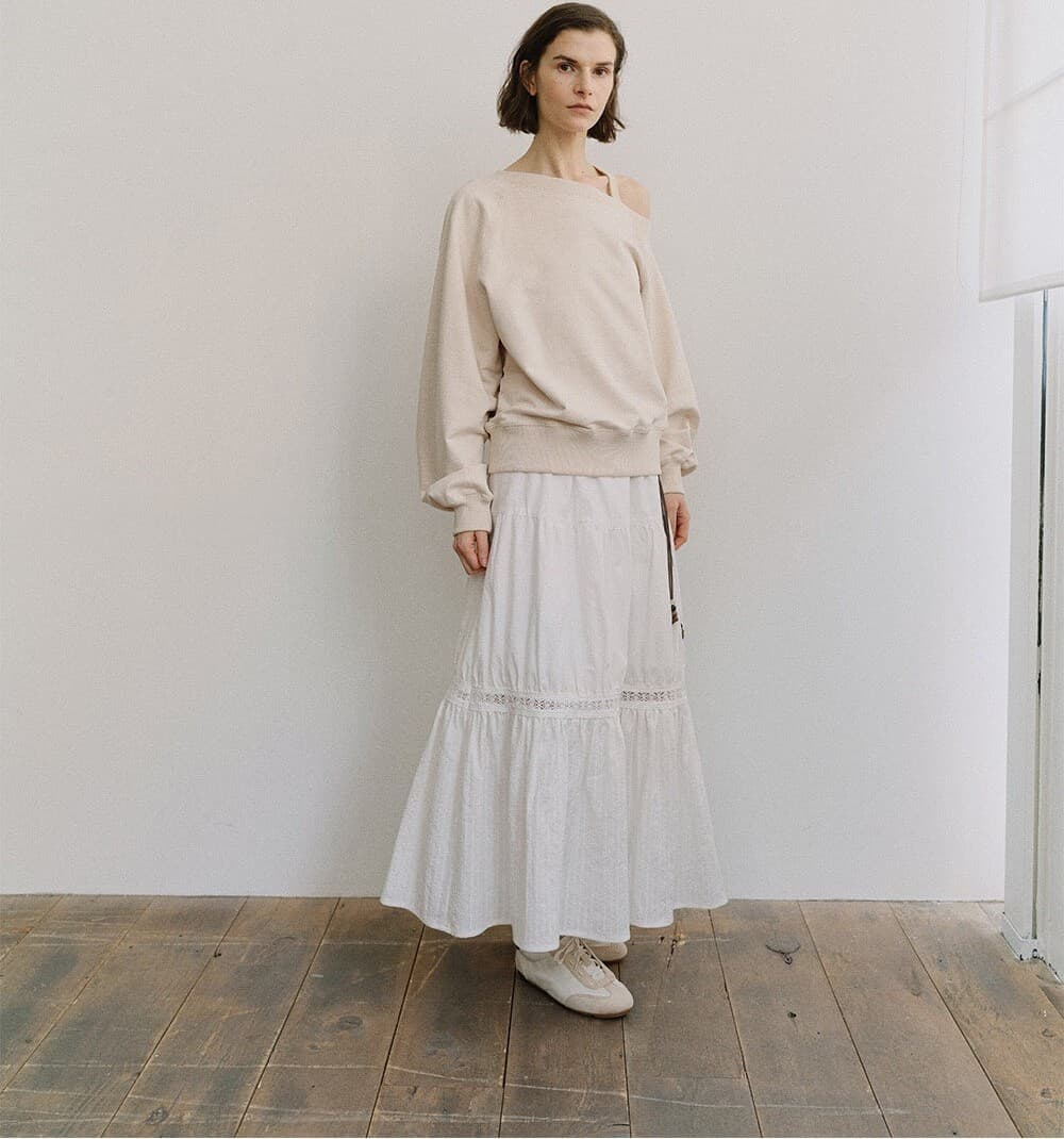 TIS PIGMENT OFF SHOULDER SWEATSHIRT SET_BEIGE & BEIGE — vue 11