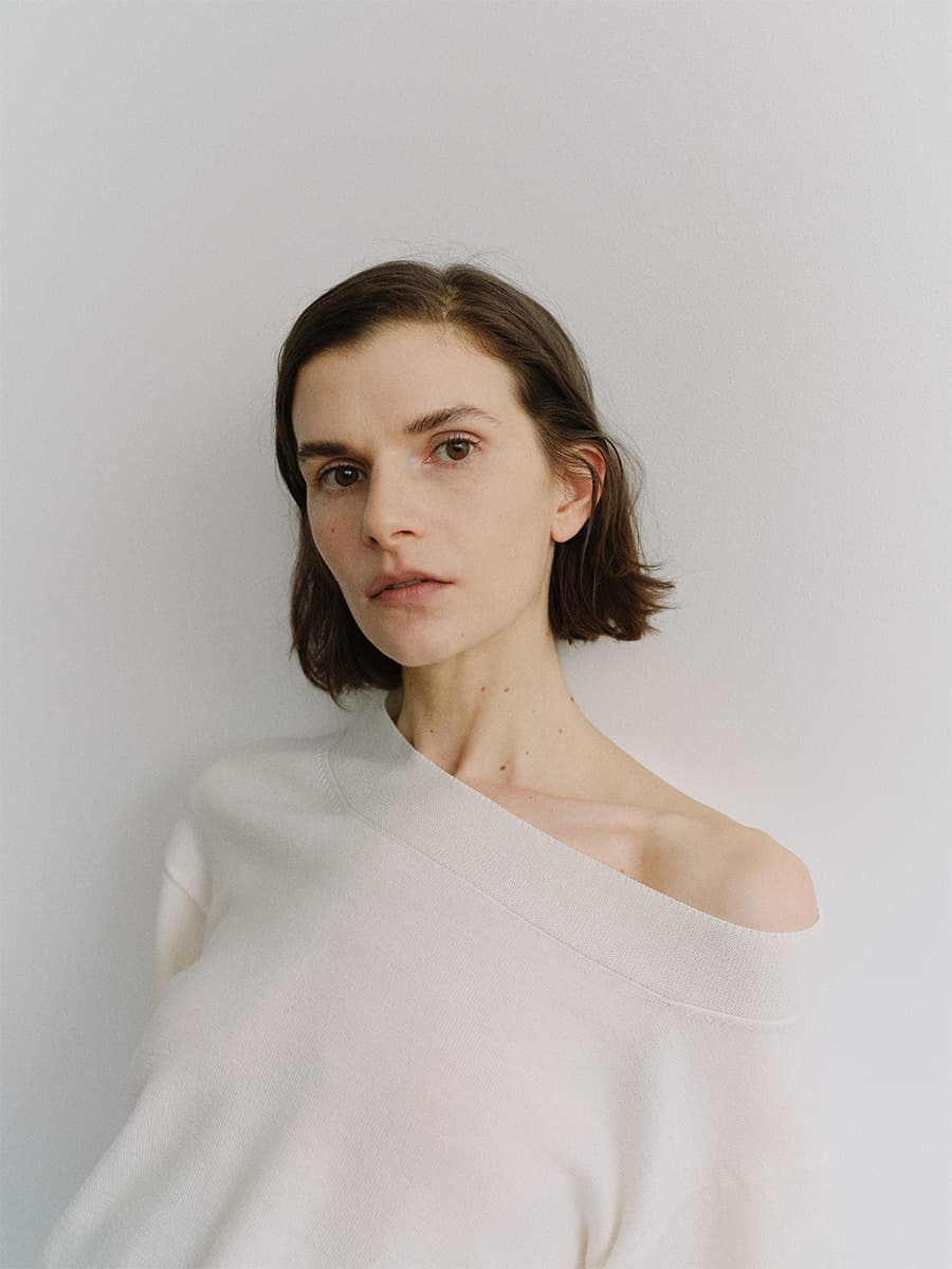 TIS WOOL OFF-SHOULDER KNIT TOP_IVORY — vue 6
