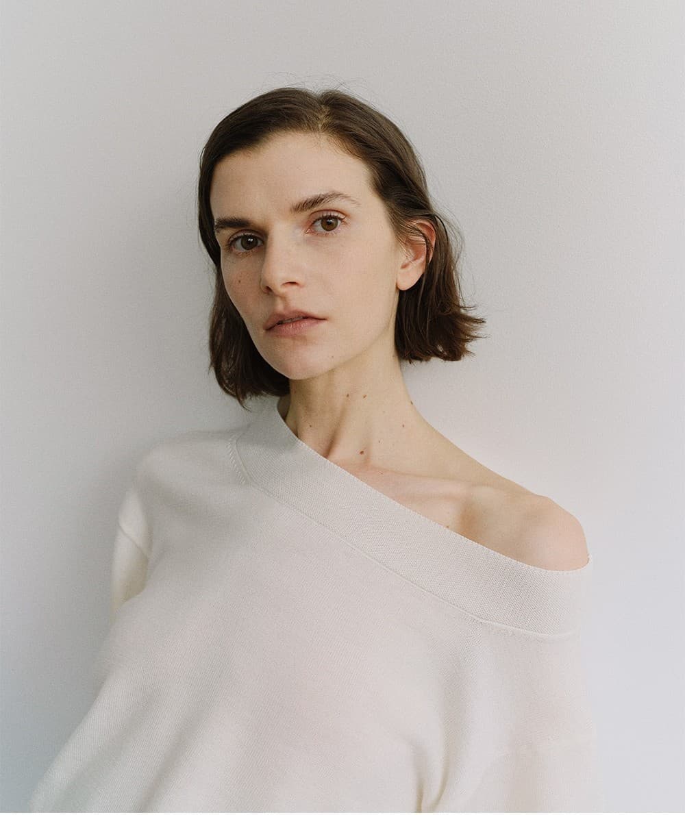 TIS WOOL OFF-SHOULDER KNIT TOP_IVORY — vue 10