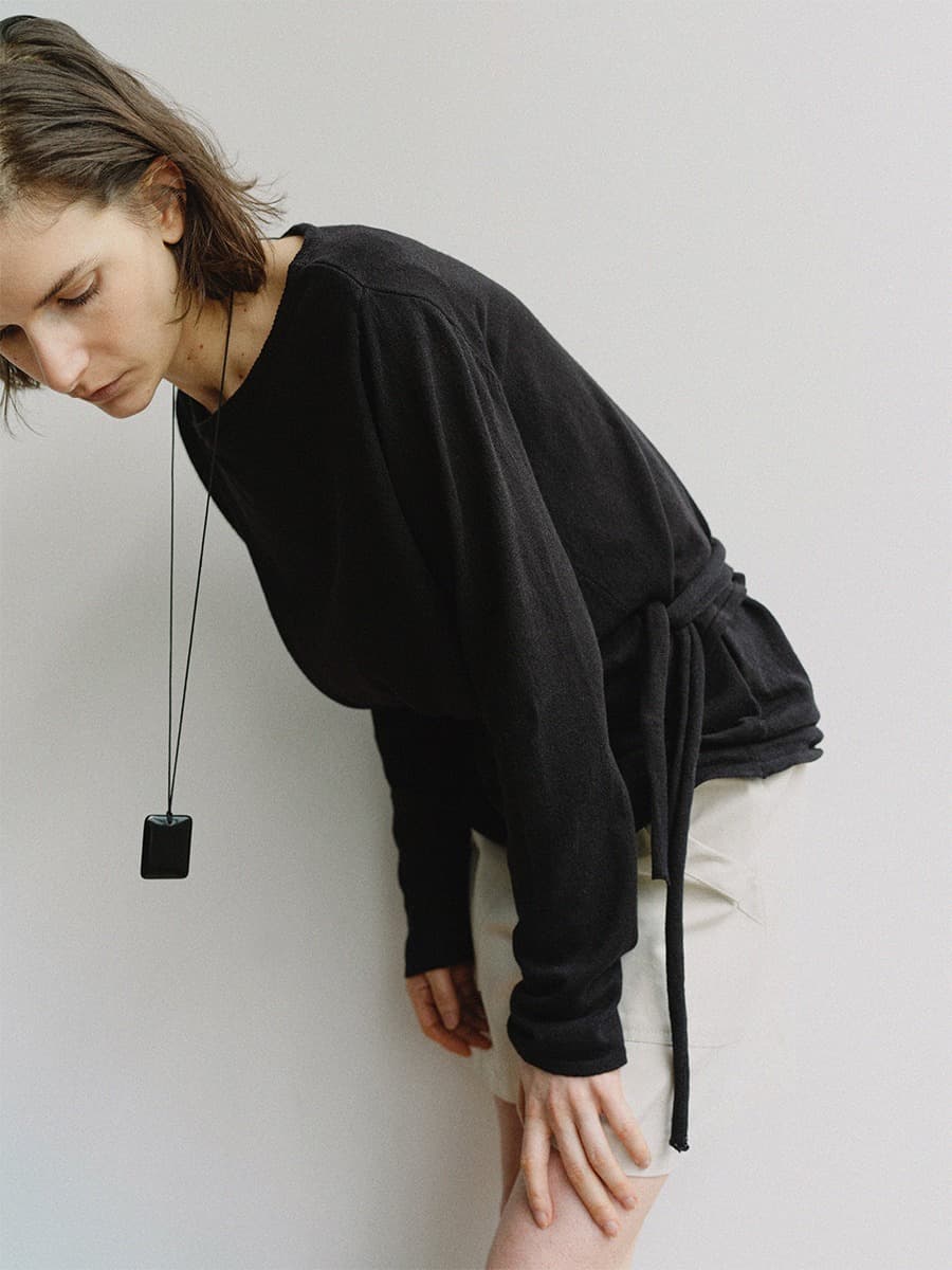 TIS TWIST LAYER KNIT TOP_BLACK — vue 6