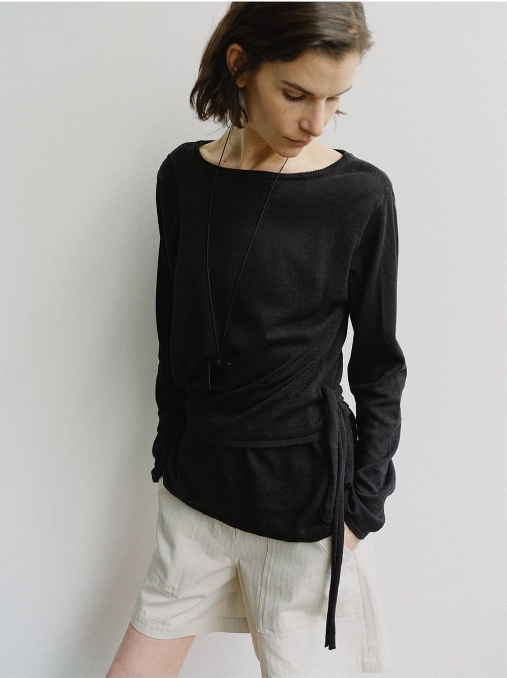 TIS TWIST LAYER KNIT TOP_BLACK — vue 10