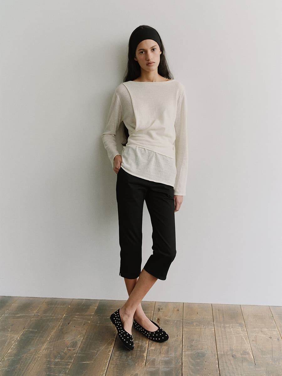 TIS TWIST LAYER KNIT TOP_WHITE — vue 4