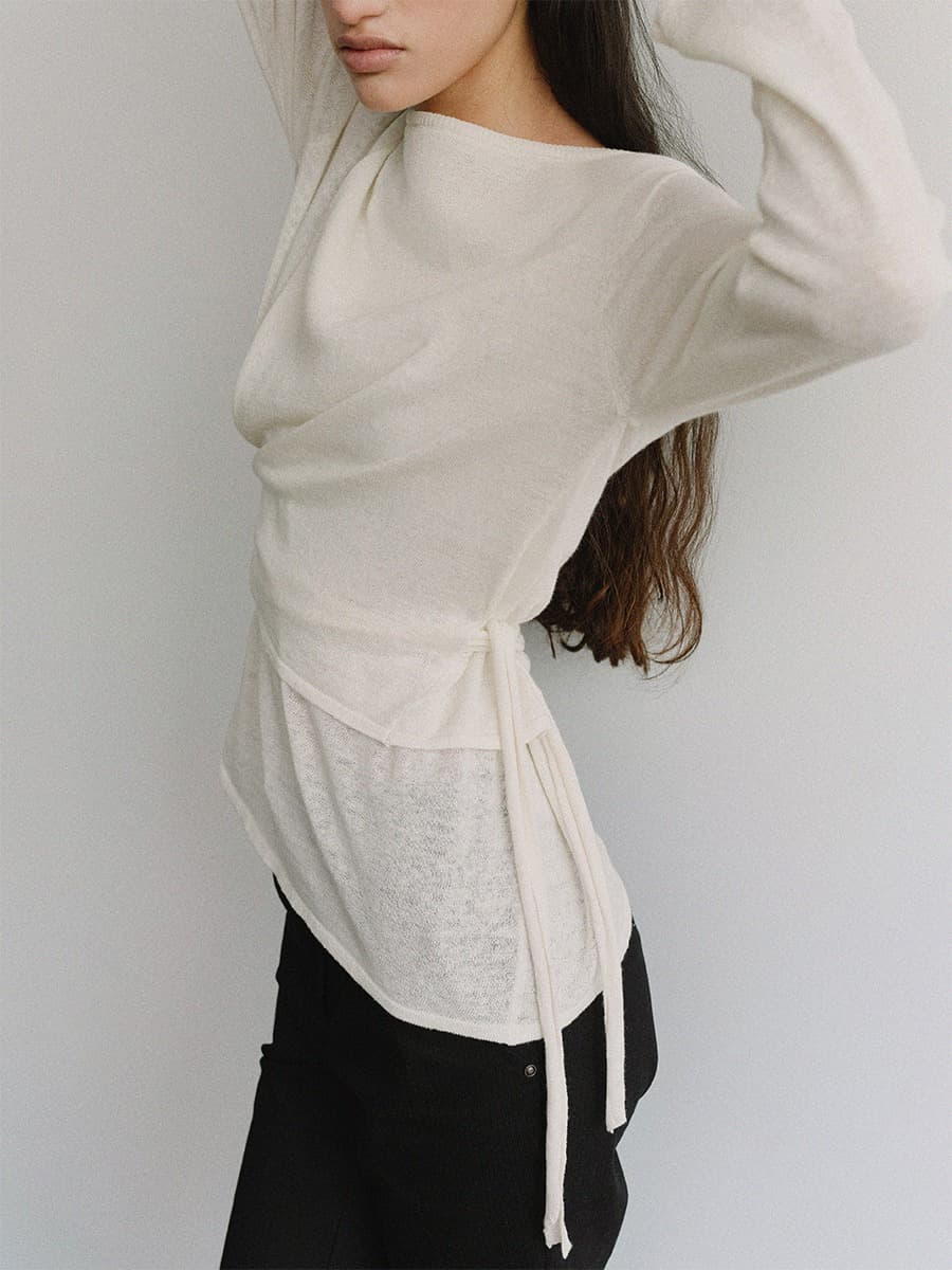 TIS TWIST LAYER KNIT TOP_WHITE — vue 7