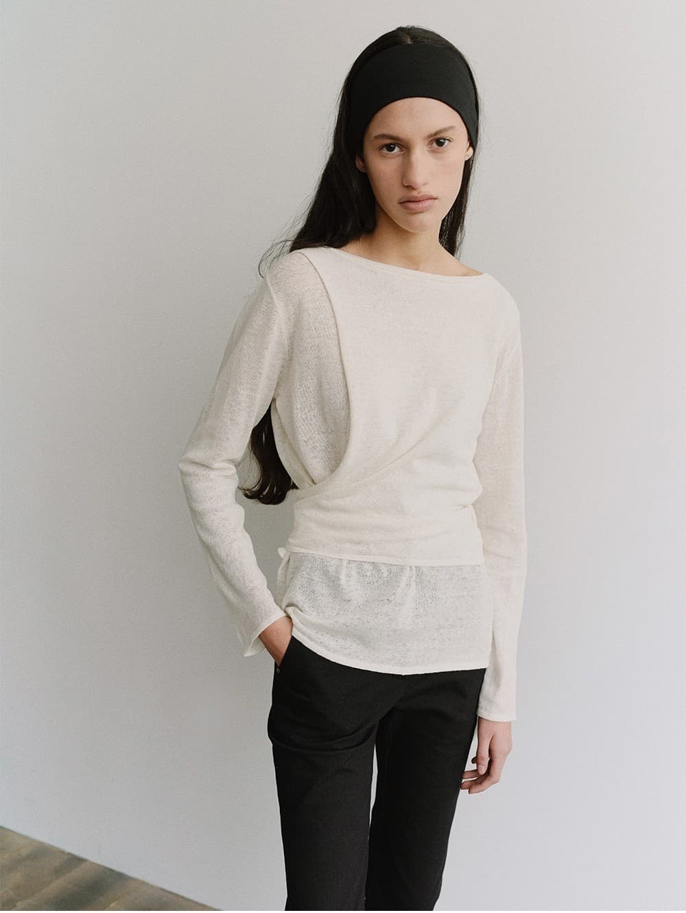 TIS TWIST LAYER KNIT TOP_WHITE — vue 9