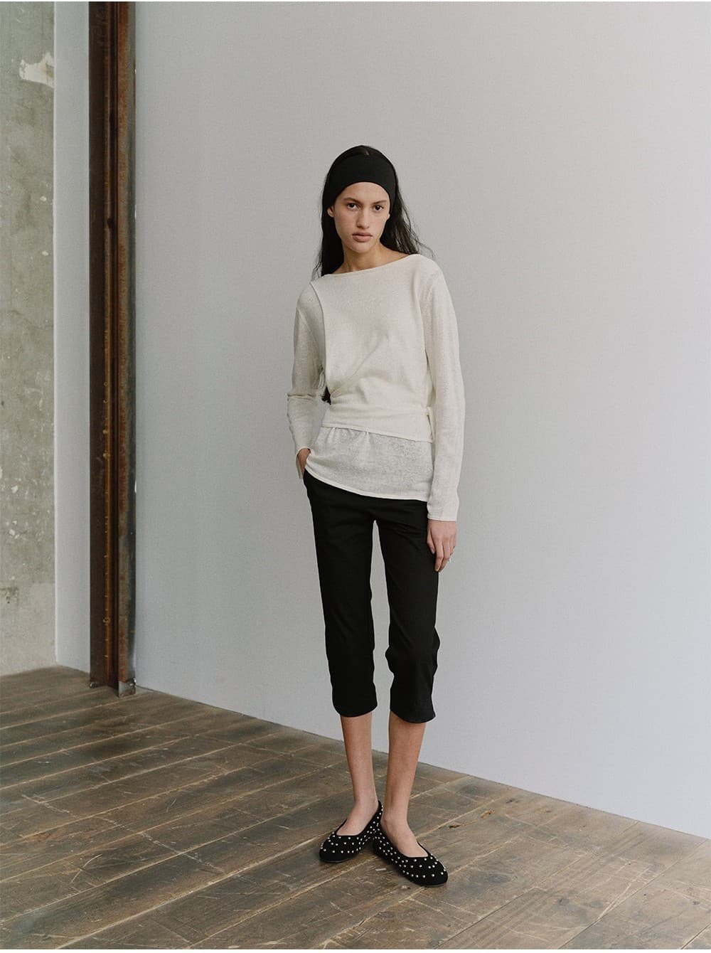 TIS TWIST LAYER KNIT TOP_WHITE — vue 10