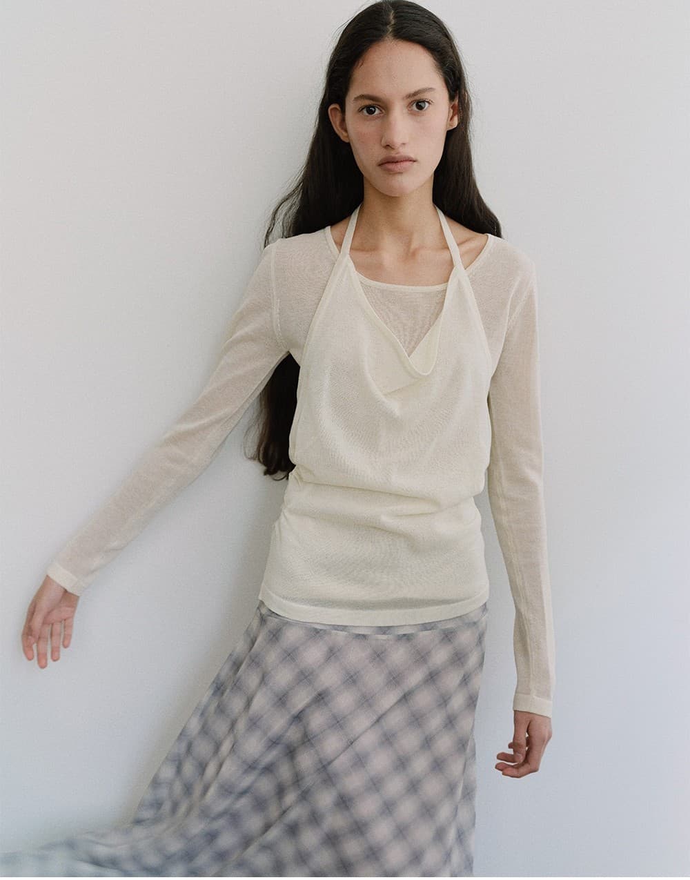 TIS HALTER LAYERED KNIT TOP_IVORY — vue 11
