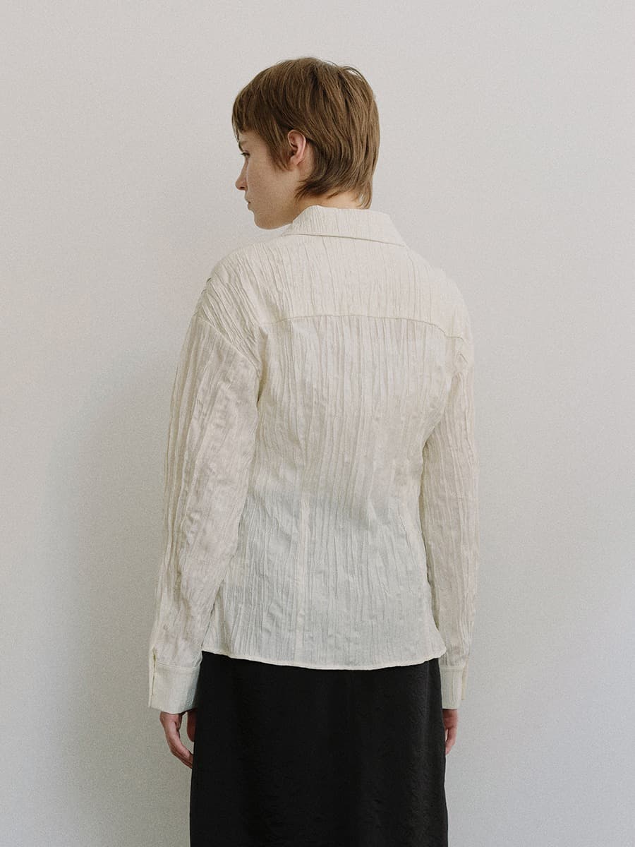 TIS CREPE LINE BLOUSE_IVORY — vue 7