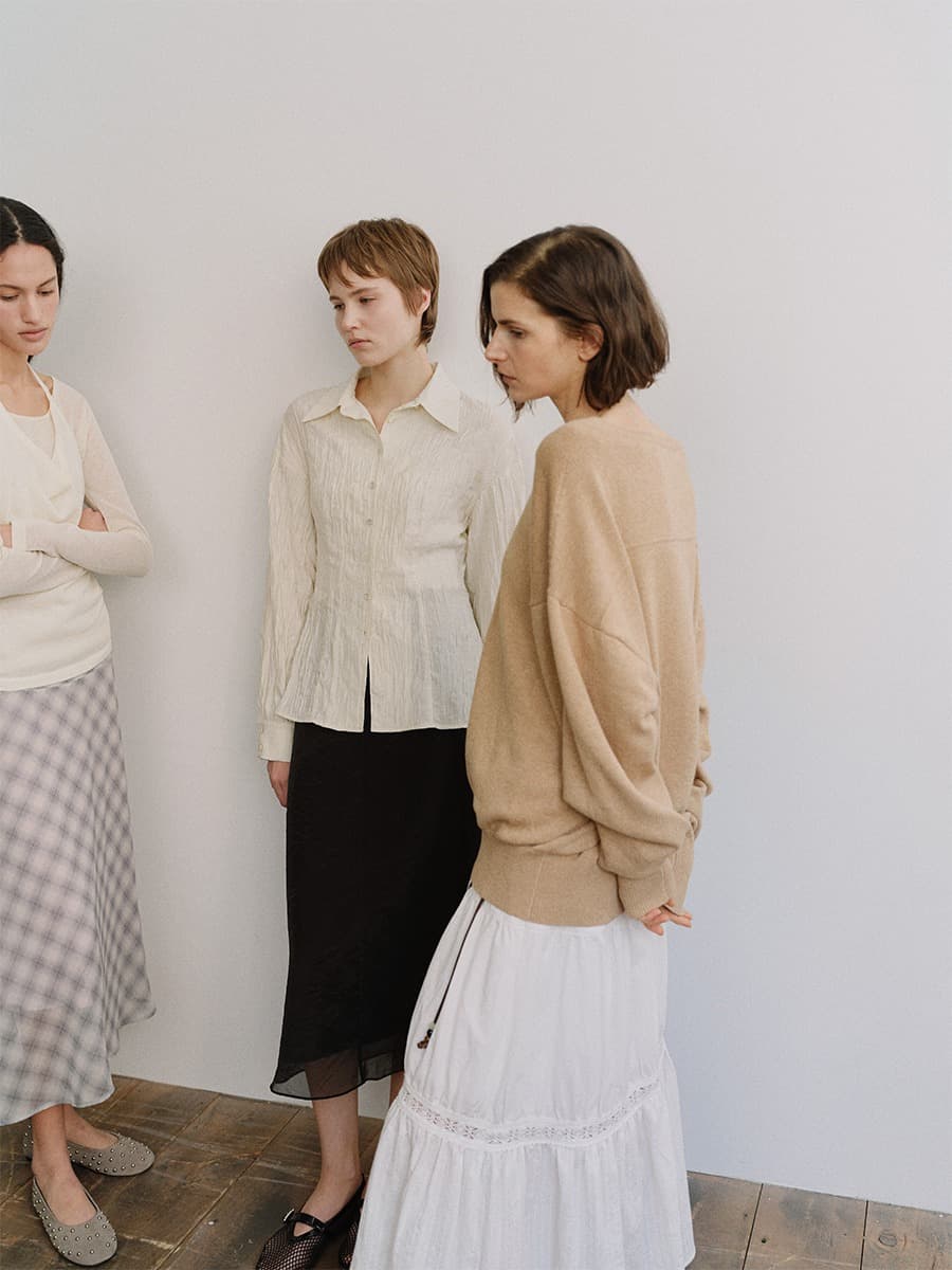 TIS CREPE LINE BLOUSE_IVORY — vue 8