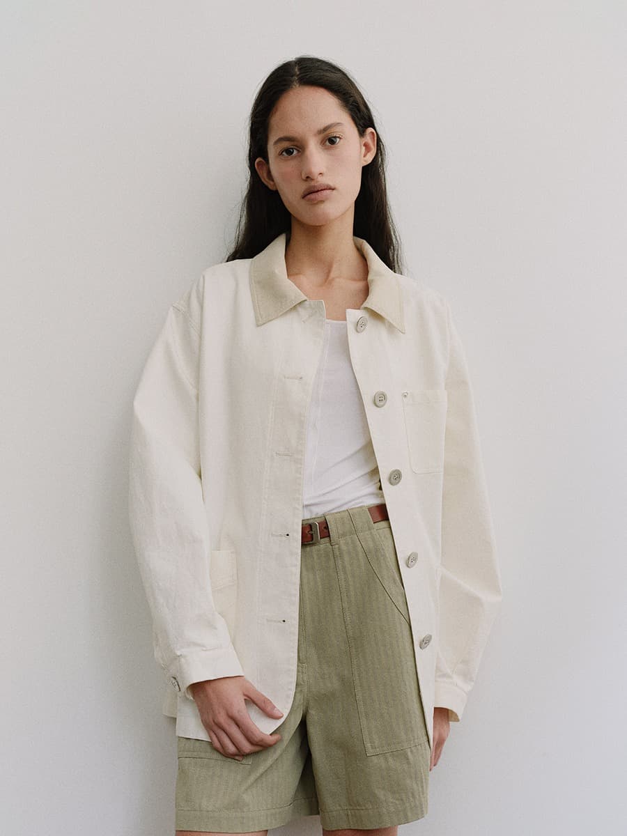 TIS CLASSIC COTTON WORK JACKET_IVORY — vue 3