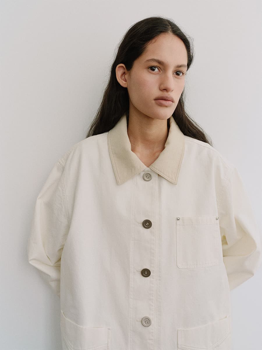 TIS CLASSIC COTTON WORK JACKET_IVORY — vue 6