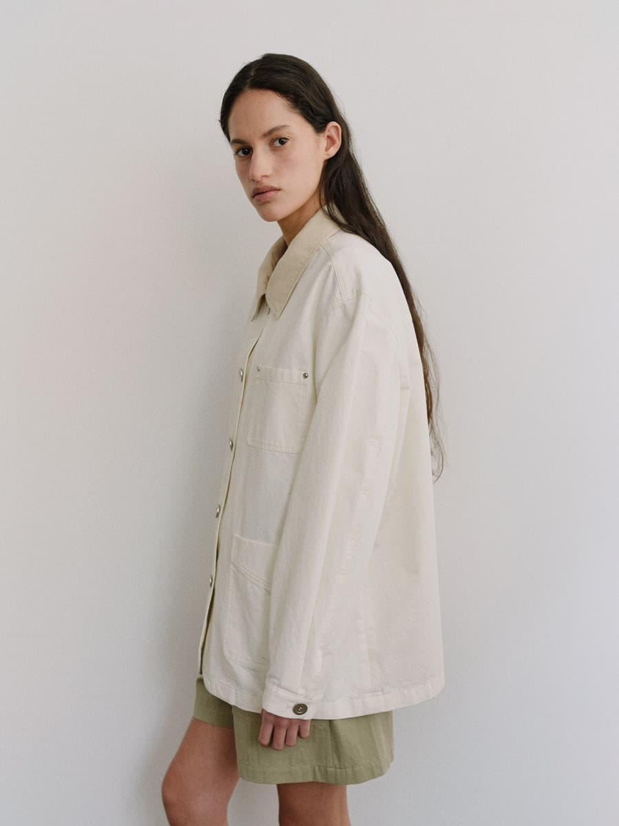 TIS CLASSIC COTTON WORK JACKET_IVORY — vue 8