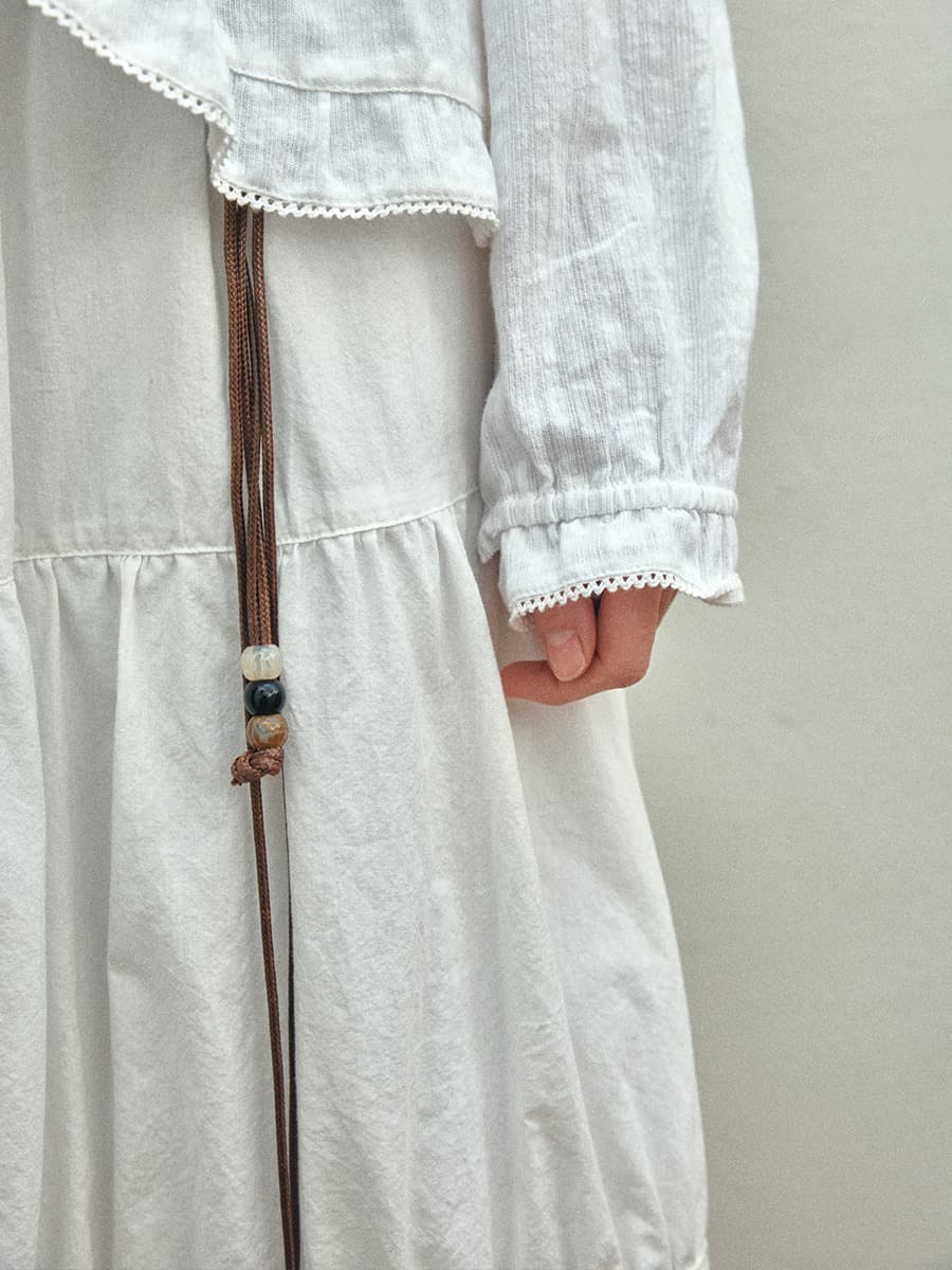 TIS LACE TIERED SKIRT_WHITE — vue 4