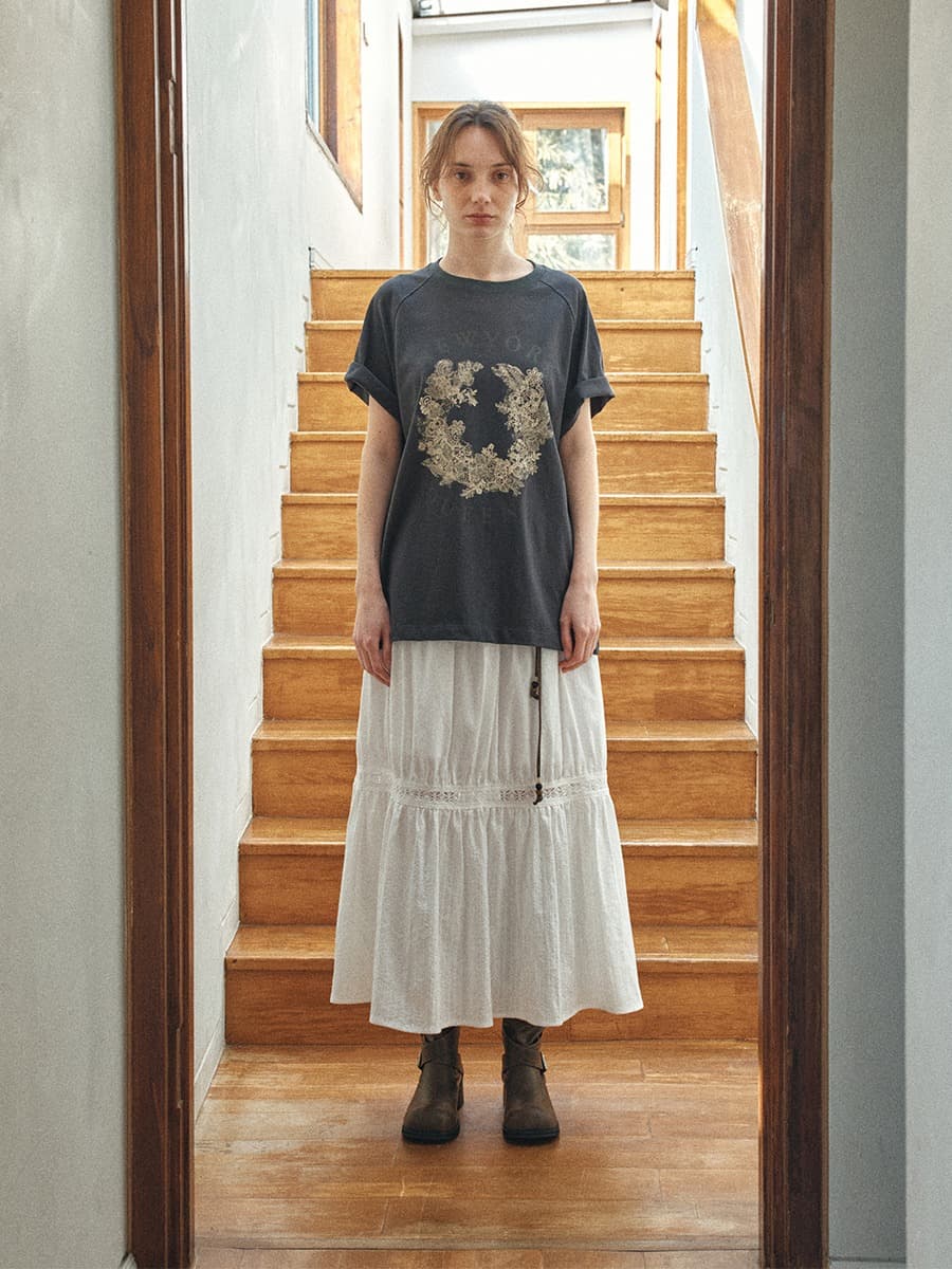 TIR LACE GRAPHIC ART TOP_CHARCOAL — vue 2