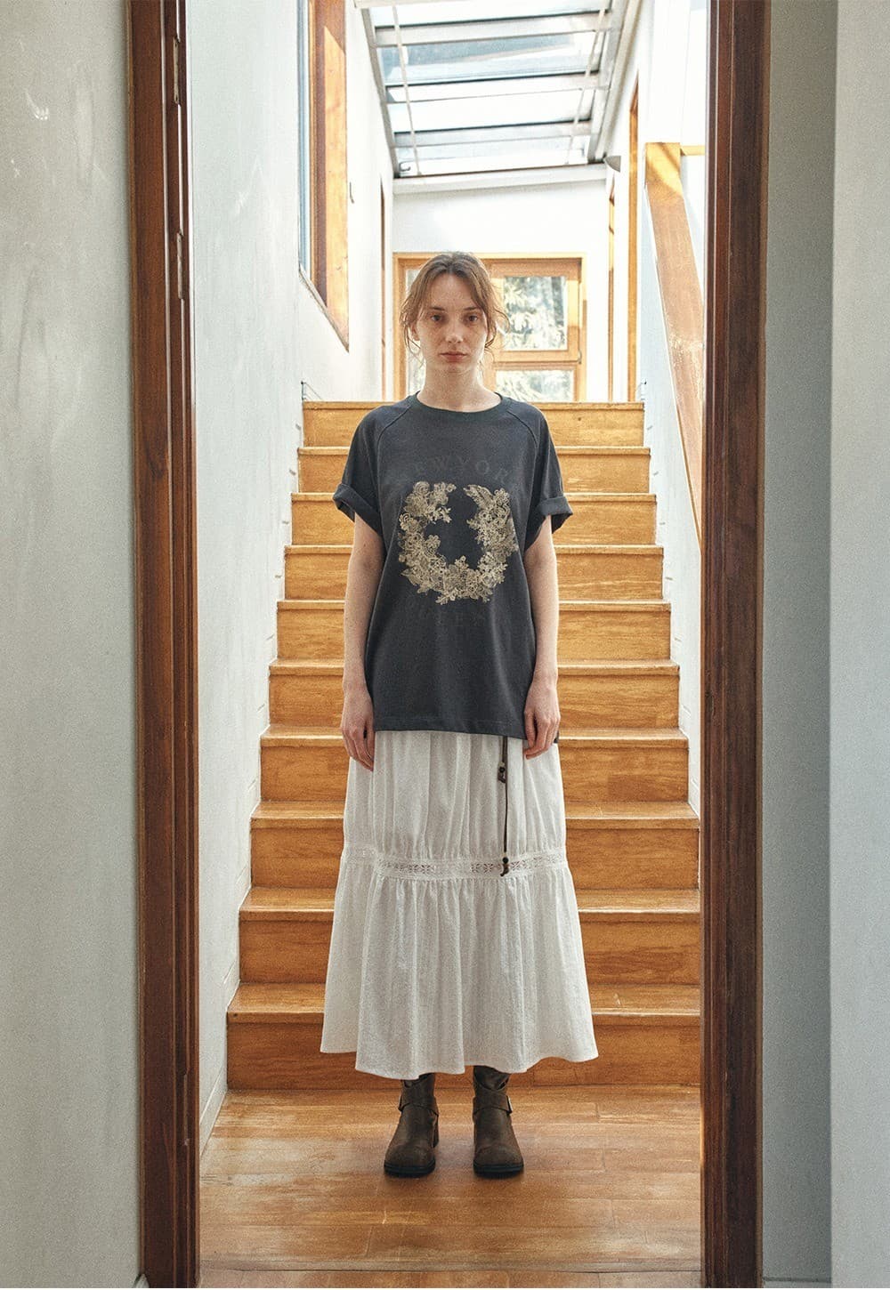 TIR LACE GRAPHIC ART TOP_CHARCOAL — vue 7
