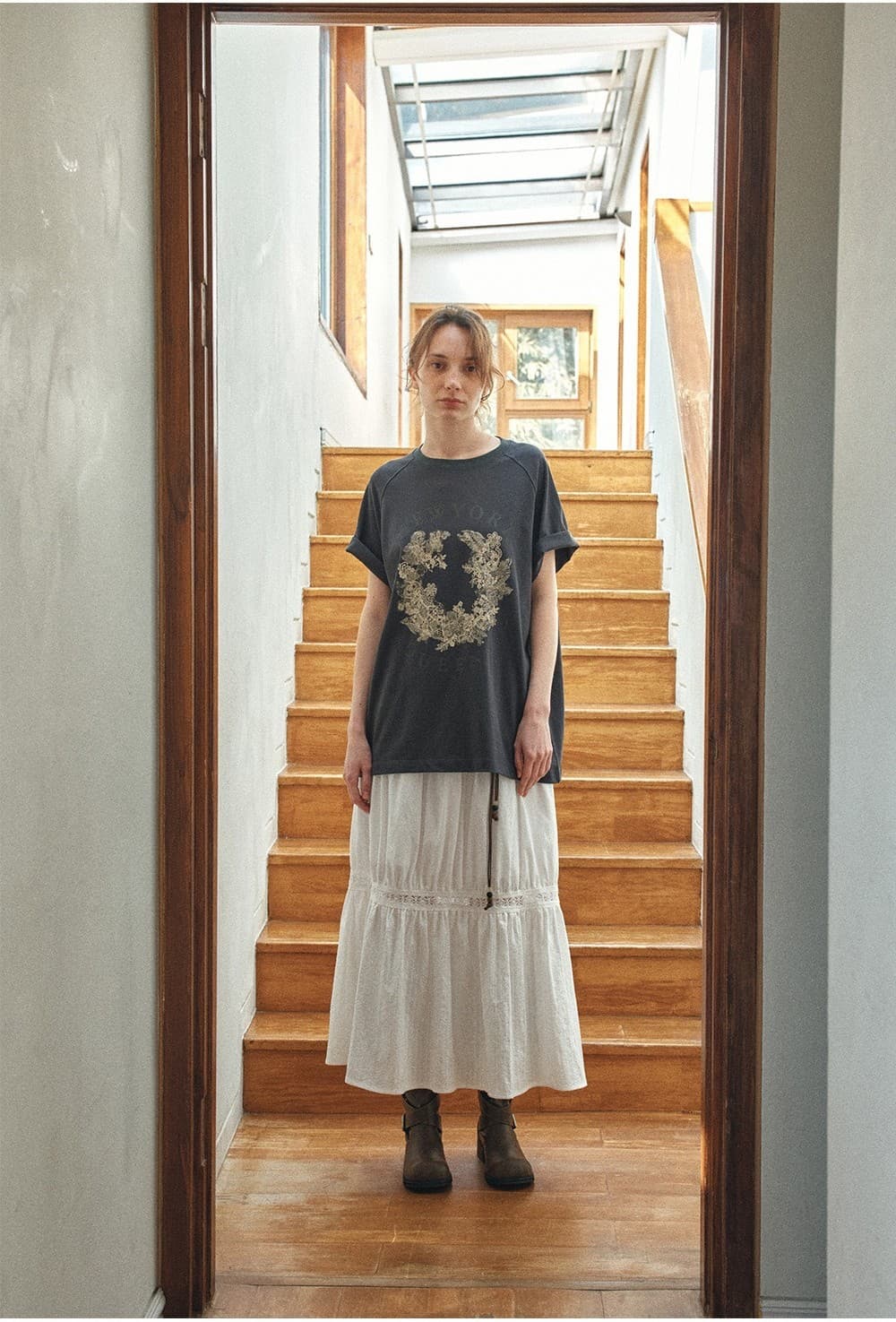 TIR LACE GRAPHIC ART TOP_CHARCOAL — vue 8