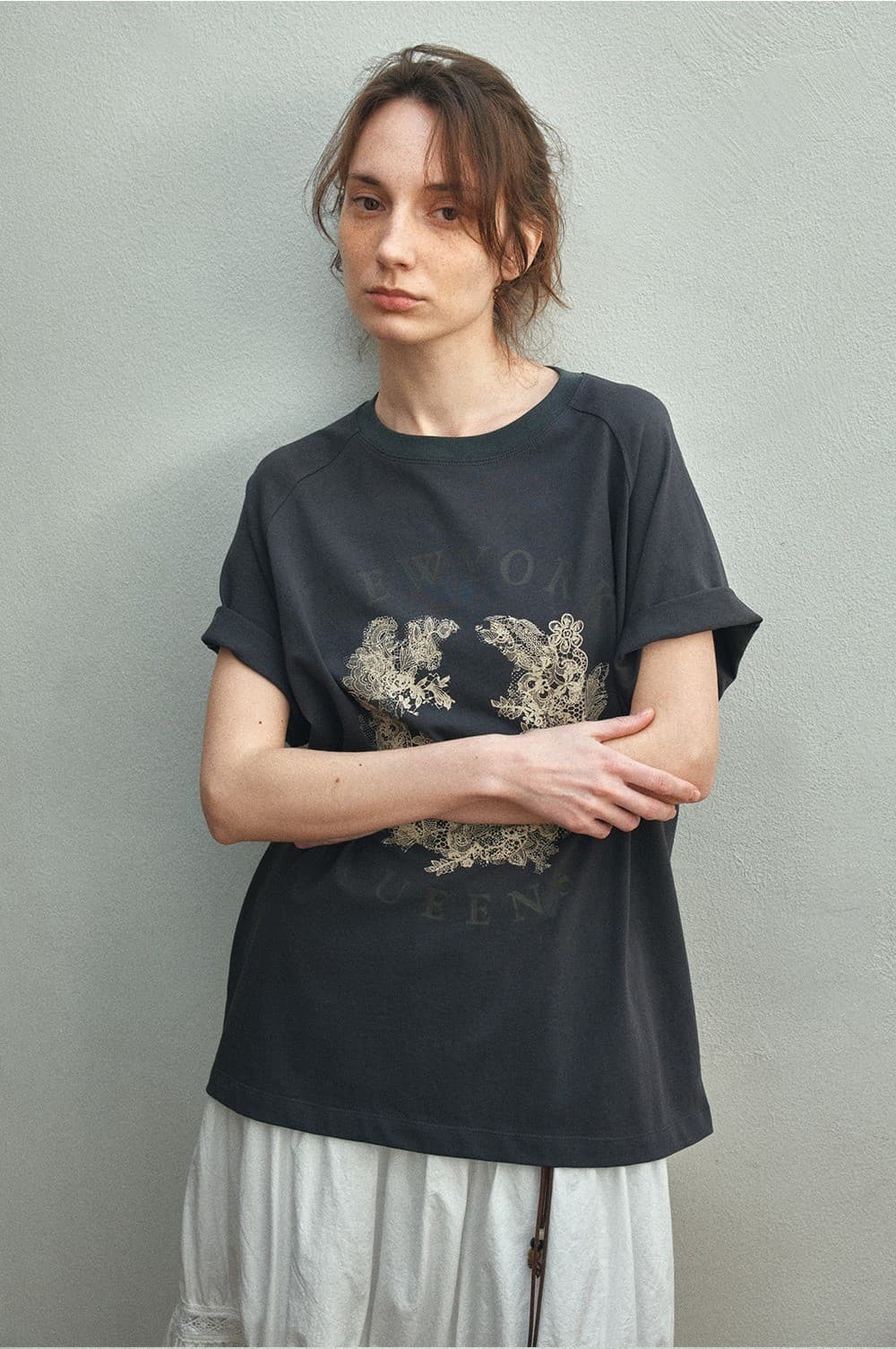TIR LACE GRAPHIC ART TOP_CHARCOAL — vue 11