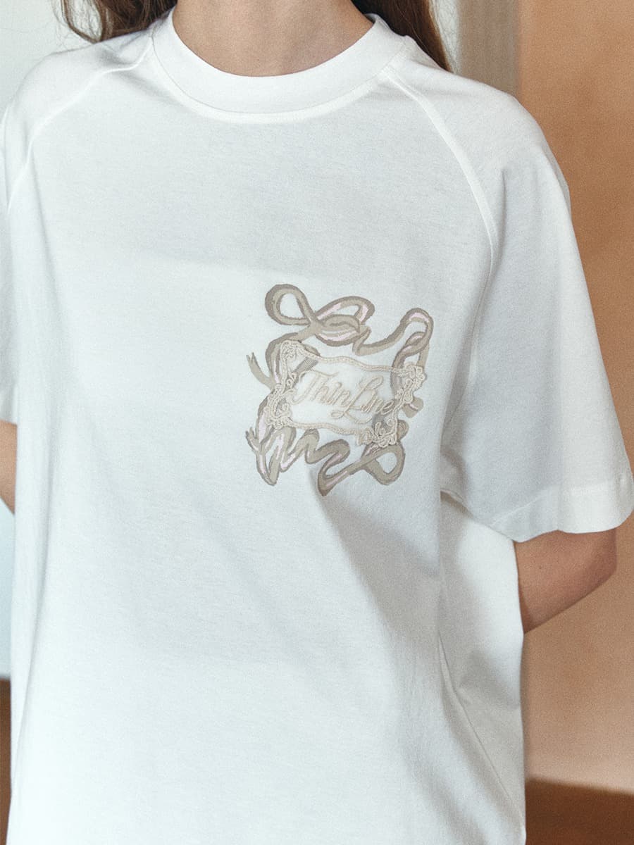 TIR ROMANTIC RIBBON TOP_WHITE — vue 3