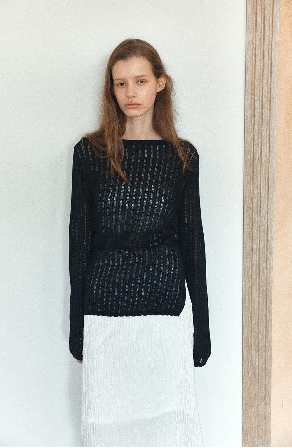TIS CROCHET BOATNECK KNIT_BLACK — vue 6