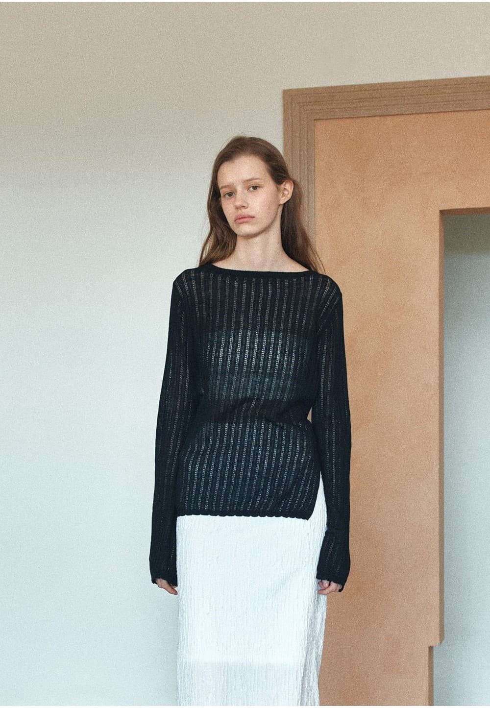 TIS CROCHET BOATNECK KNIT_BLACK — vue 9