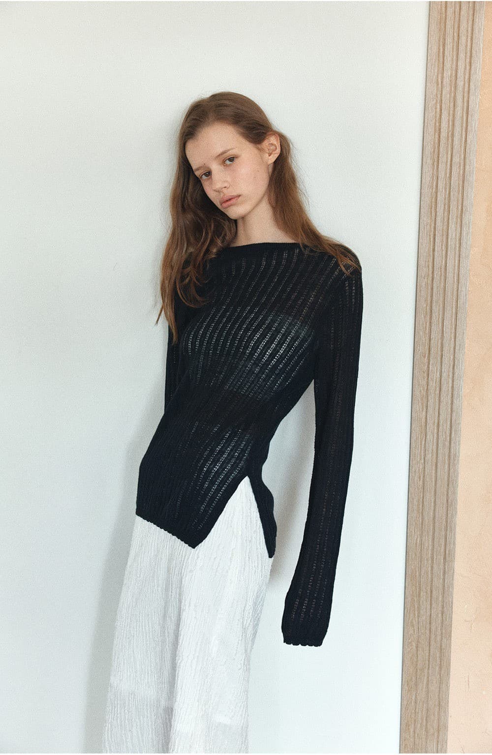 TIS CROCHET BOATNECK KNIT_BLACK — vue 11