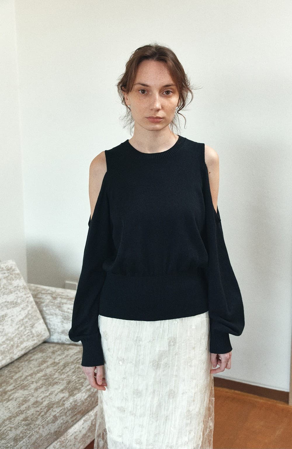 TIS OPEN SHOULDER VOLUME KNIT TOP_BLACK — vue 8